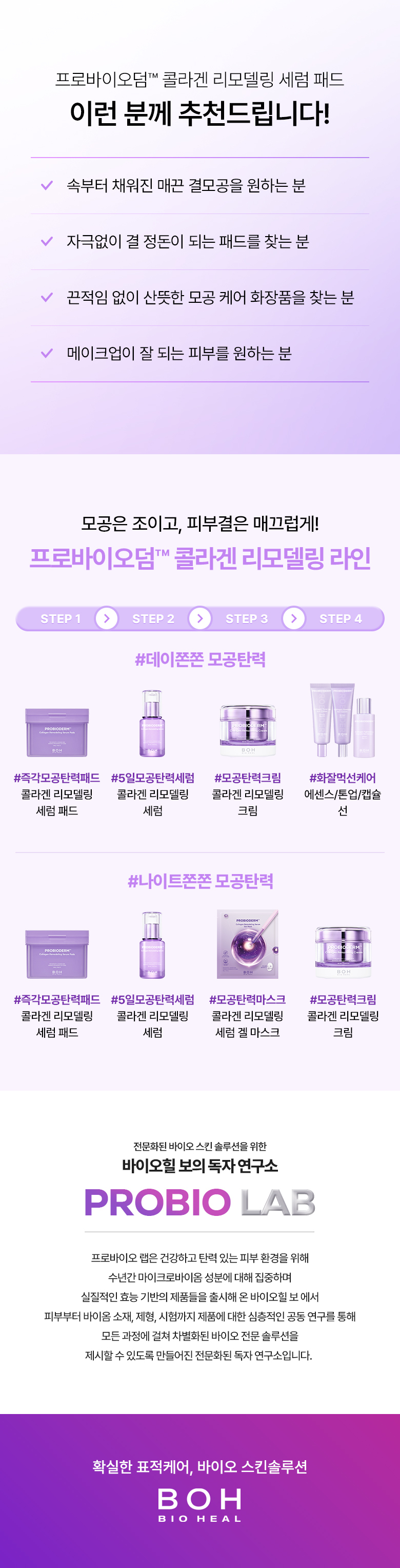 韓國 BioHeal Boh Probioderm Collagen Remodeling Serum Pads 益生菌膠原蛋白重塑緊緻毛孔精華爽膚棉片 - 70片裝