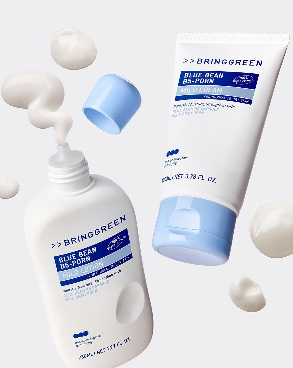 120小時持續保濕~韓國 Bring Green Blue Bean B5-PDRN Mild Cream 藍豆B5微膠囊 X PDRN 溫和保濕面霜 - 100ml
