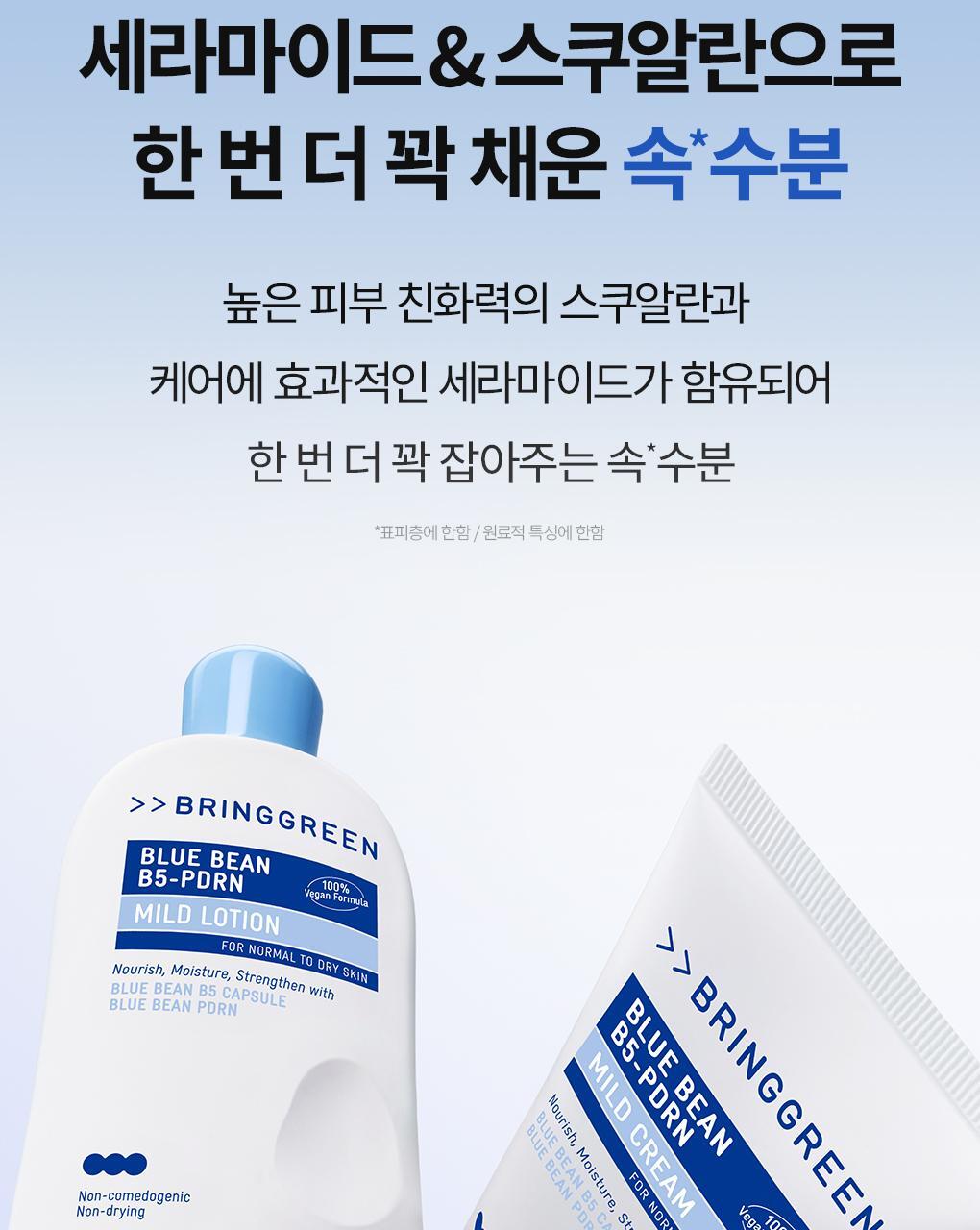 化解🏆 72小時持續水潤~韓國 Bring Green Blue Bean B5-PDRN Mild Lotion 藍豆B5膠囊 X PDRN 溫和保濕乳液 - 230ml