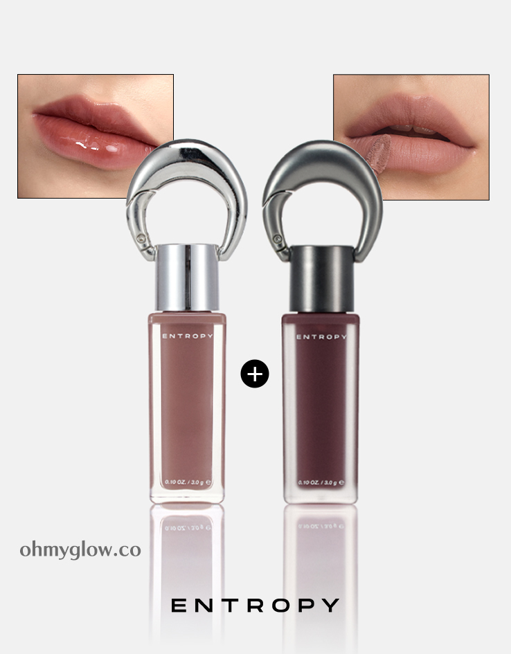 【👜💄掛飾唇釉】 韓國 ENTROPY Charm Tint 1+1 Lip Set 時尚金屬扣環✨水光+☁️霧面唇釉組合 - 多色選擇