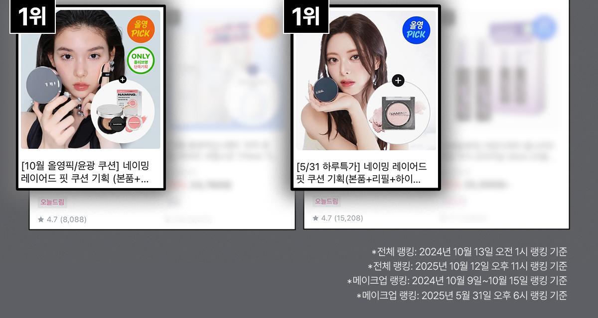 🏆GlowPick No.1~韓國 Naming. Layered Fit Cushion SPF50+ PA+++ 持久清透柔光氣墊粉底 - 5色選擇