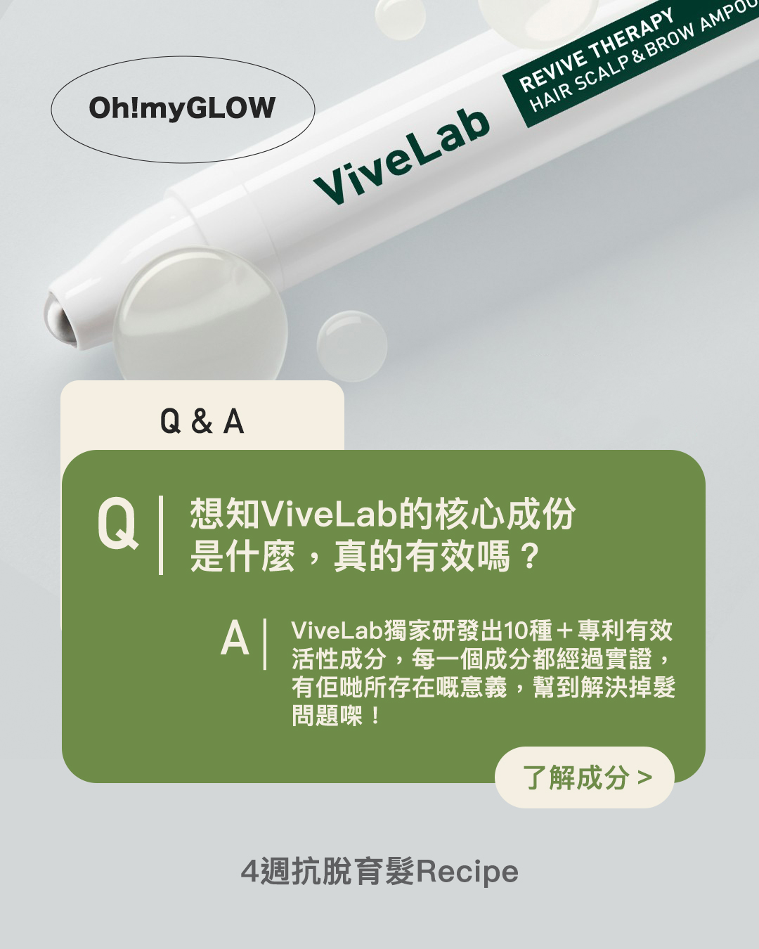 ViveLab Q & A 時間: 想知ViveLab的核心成分是什麼,真的有效嗎?