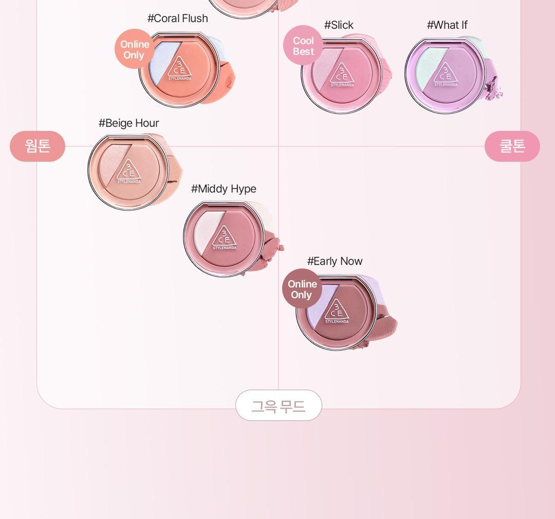 3D立體蘋果肌妝感~韓國 3CE Blushighter 胭脂 X 高光 2合1綜合盤 - 7色選擇
