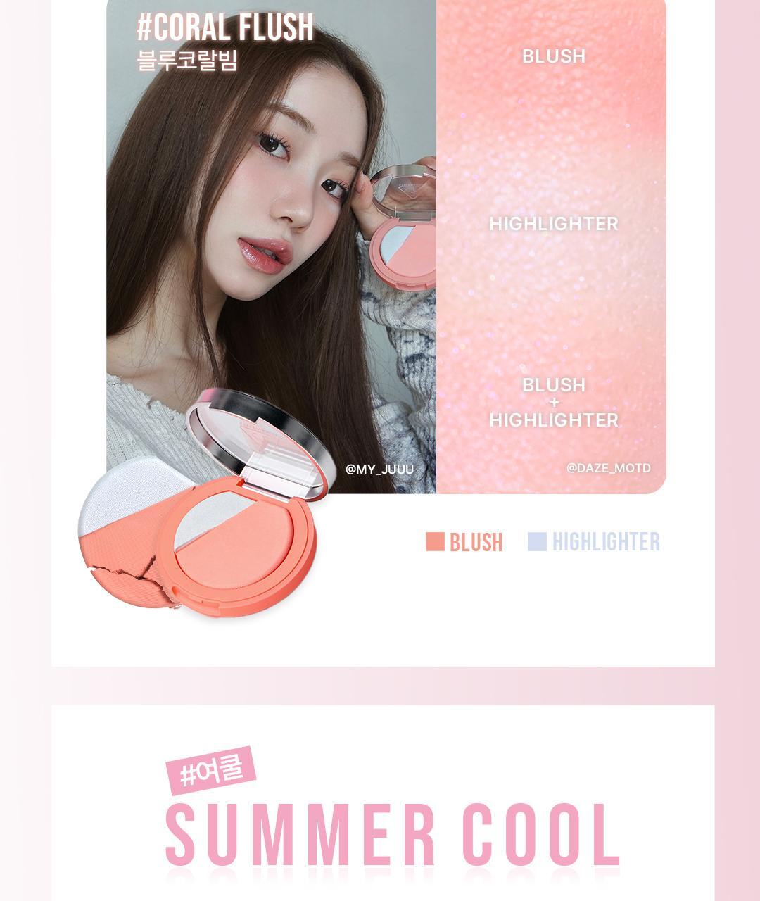 3D立體蘋果肌妝感~韓國 3CE Blushighter 胭脂 X 高光 2合1綜合盤 - 7色選擇