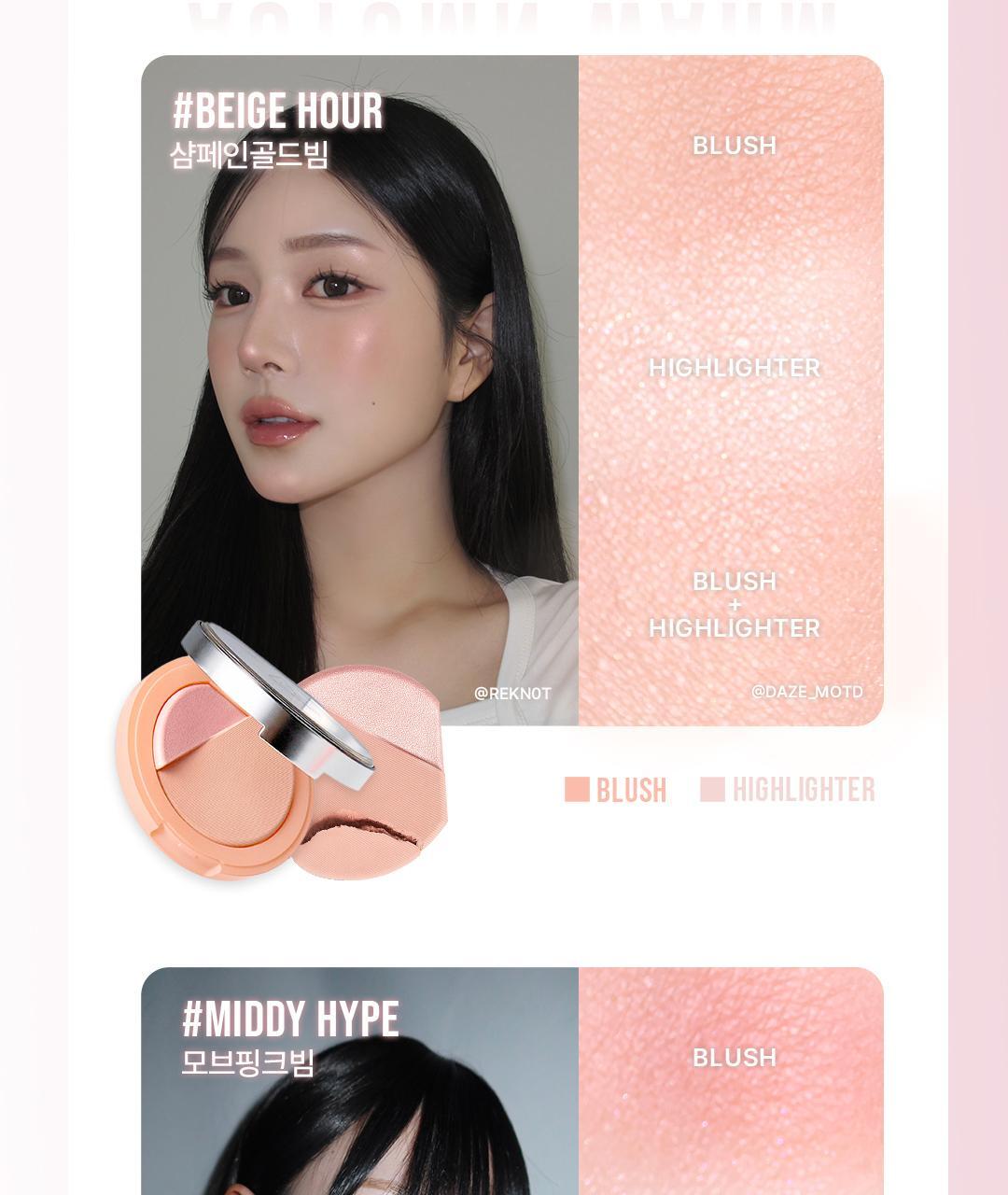 3D立體蘋果肌妝感~韓國 3CE Blushighter 胭脂 X 高光 2合1綜合盤 - 7色選擇