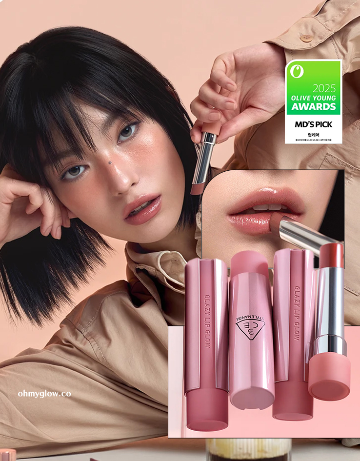 OliveYoung🏆 韓國 3CE Glazy Lip Glow 潤澤光感唇膏(#30-38) - 9色選擇 OliveYoung🏆 韓國 3CE Glazy Lip Glow 潤澤光感唇膏(#30-38) - 9色選擇