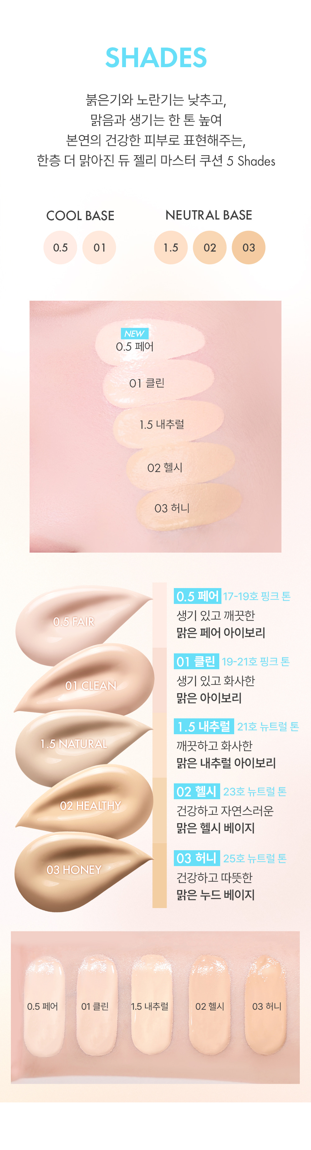 Clean Beauty🏆 新升級版!韓國 AMUSE Dew Jelly Master Cushion SPF 38 PA+++ 果凍保濕水光抗純素隔離抗污染氣墊粉底 – 5色選擇