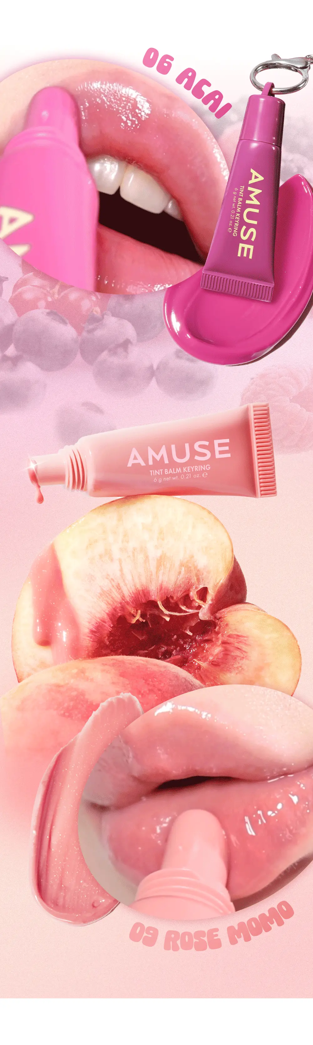 新色入！韓國 AMUSE TINT BALM KEYRING 匙扣掛飾有色護唇潤唇膏(#01-10) - 10色選擇