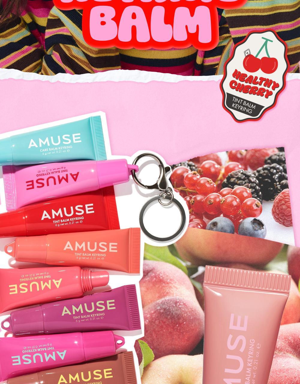 新色入！韓國 AMUSE TINT BALM KEYRING 匙扣掛飾有色護唇潤唇膏(#01-10) - 10色選擇