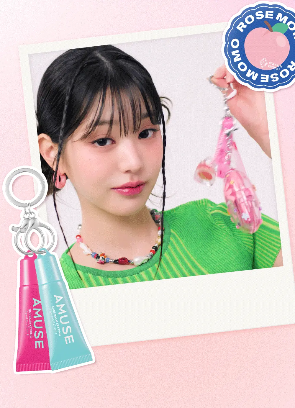 新色入！韓國 AMUSE TINT BALM KEYRING 匙扣掛飾有色護唇潤唇膏(#01-10) - 10色選擇