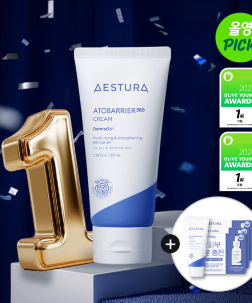 【OY🏆限量80ml+30ml+精華旅行包SET】韓國 Aestura Atobarrier 365 Cream 升級第2代專利神經醯胺膠囊保濕修復肌屏面霜 - (80ml + 30ml + Ampoule Sample 3pcs)