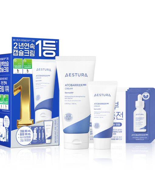 【OY🏆限量80ml+30ml+精華旅行包SET】韓國 Aestura Atobarrier 365 Cream 升級第2代專利神經醯胺膠囊保濕修復肌屏面霜 - (80ml + 30ml + Ampoule Sample 3pcs)