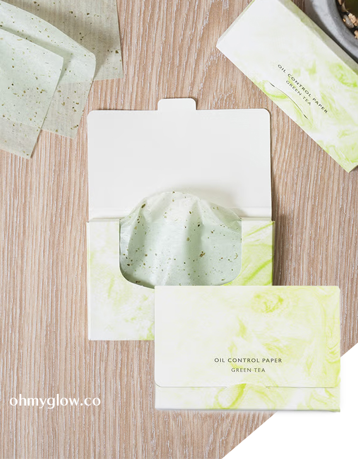 韓國Daiso Green Tea Oil Control Paper 綠茶吸油面紙 50片裝 韓國Daiso Green Tea Oil Control Paper 綠茶吸油面紙 50片裝