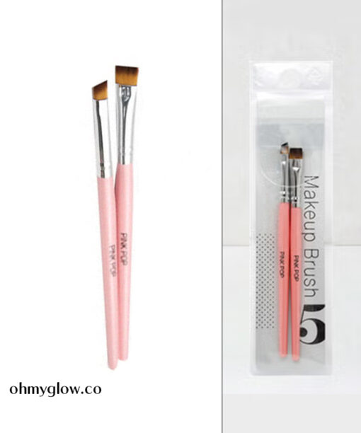 GlowPick🏆 韓國 Daiso Pink Pop Brush 眼影眼線掃具套裝 - 1套2支