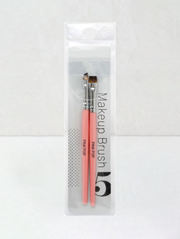 韓國 GlowPick🏆 Daiso Pink Pop Brush 眼影眼線掃具套裝 - 1套2支