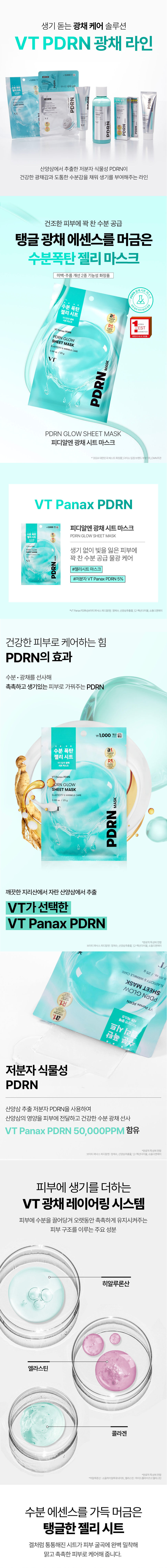 韓國 Daiso X VT Panax PDRN Glow Sheet Mask 山蔘PDRN水潤光彩水凝果凍面膜