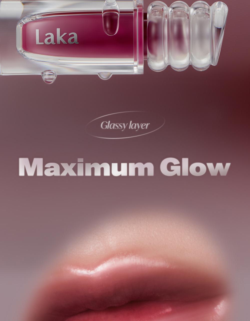 極緻光澤✨順滑不黏唇～韓國 Laka Maxi Glayer Tint 爆水光清透鏡面水潤唇釉(#601-602) - 20色選擇