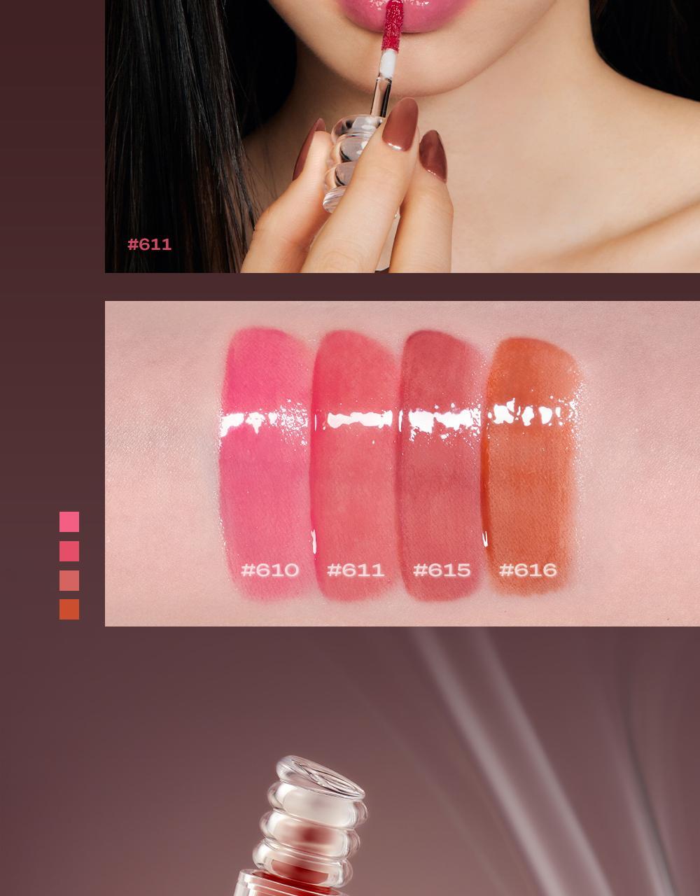 極緻光澤✨順滑不黏唇～韓國 Laka Maxi Glayer Tint 爆水光清透鏡面水潤唇釉(#601-602) - 20色選擇