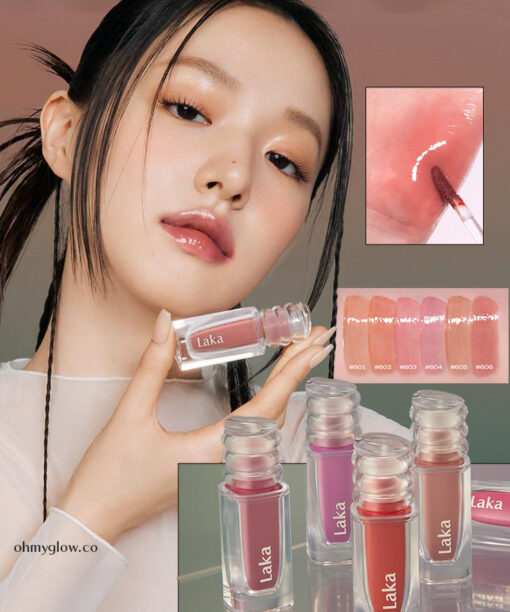 極緻光澤✨順滑不黏唇～韓國 Laka Maxi Glayer Tint 爆水光清透鏡面水潤唇釉(#601-602) - 20色選擇