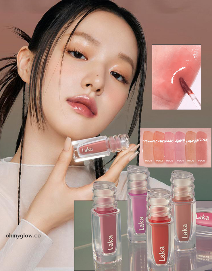 極緻光澤✨順滑不黏唇～韓國 Laka Maxi Glayer Tint 爆水光清透鏡面水潤唇釉(#601-602) - 20色選擇