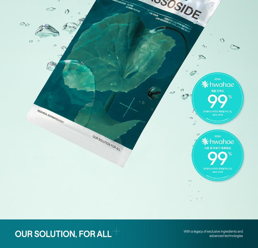 【OY No.1🏆限量10片送2片】韓國 MEDIHEAL Essential Mask Pack #Madecassoside 98%高純度積雪草苷X透明質酸保濕修復面膜 - 1盒12片