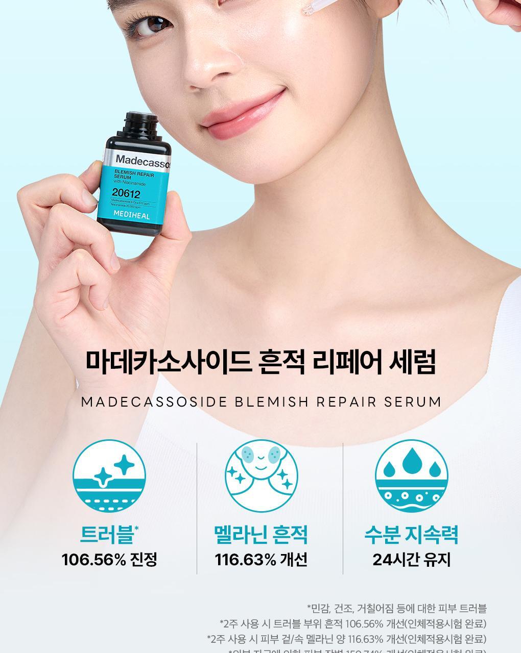 【OY🏆限量40ml+40ml+10ml套裝】 韓國 MEDIHEAL Madecassoside Blemish Repair Serum 98%純積雪草提亮淡斑修復精華