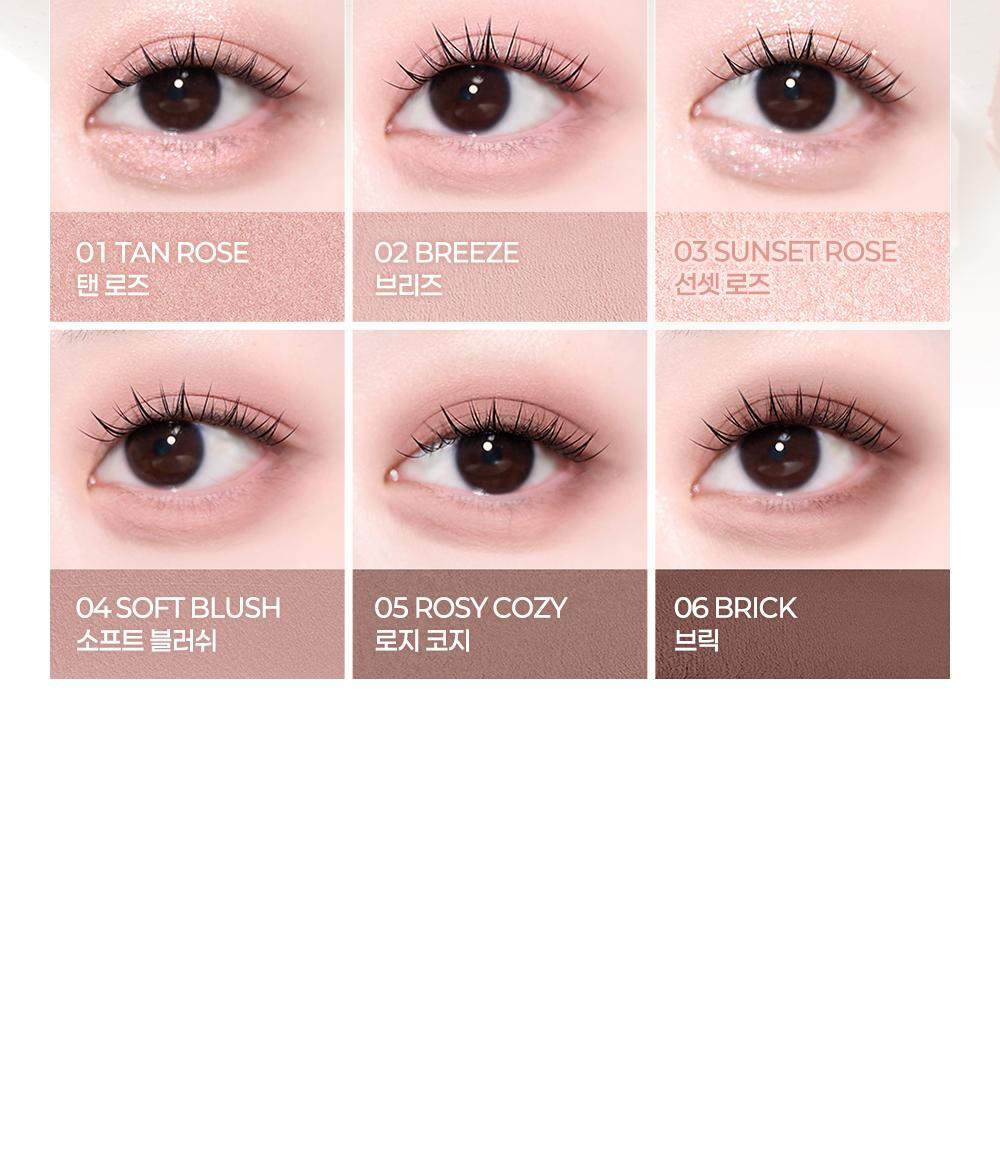 新色Rose Blending系列入！實用零廢色～GlowPick🏆 韓國 2aN Better Me Eye Palette 6色眼影盤(#01-20) - 17色選擇