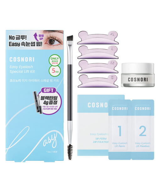 家用捲燙睫毛 4週持久捲翹！韓國 Cosnori Easy Eyelash Lift Kit 居家免膠Easy燙睫毛套組 - 一套5次用