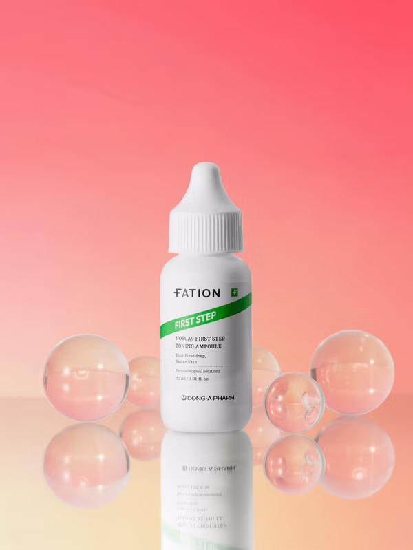 東亞藥廠研發～韓國 Daiso X Fation Nosca9 First Step Toning Ampoule 初階抗痘痘舒緩X去印淡瑕調理安瓶精華 - 30ml