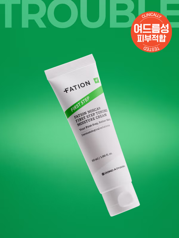 東亞藥廠研發～韓國 Daiso X Fation Nosca9 First Step Toning Moisture Cream 去瑕去痘印舒緩保濕水凝霜 - 50ml