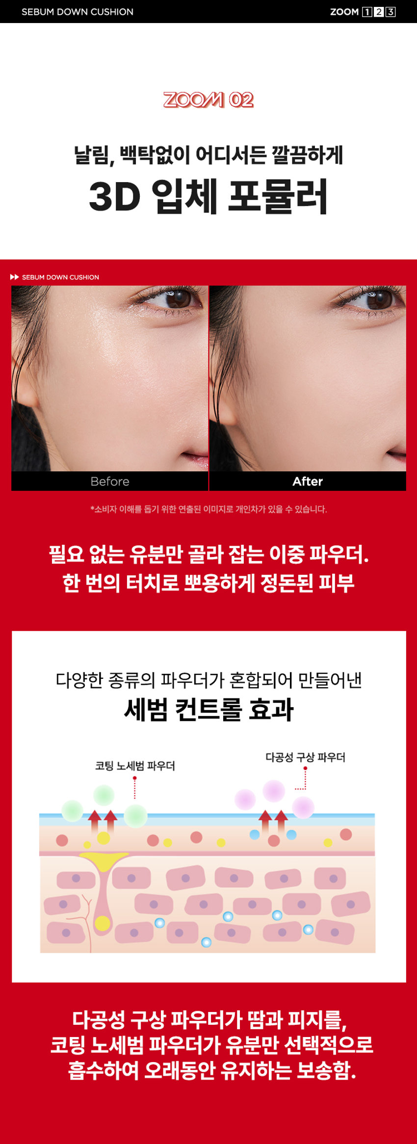 韓國 Daiso X Zoom by Jung Saem Mool Sebum Down Cushion SPF30 PA++ 控油吸油保濕水感定妝氣墊 