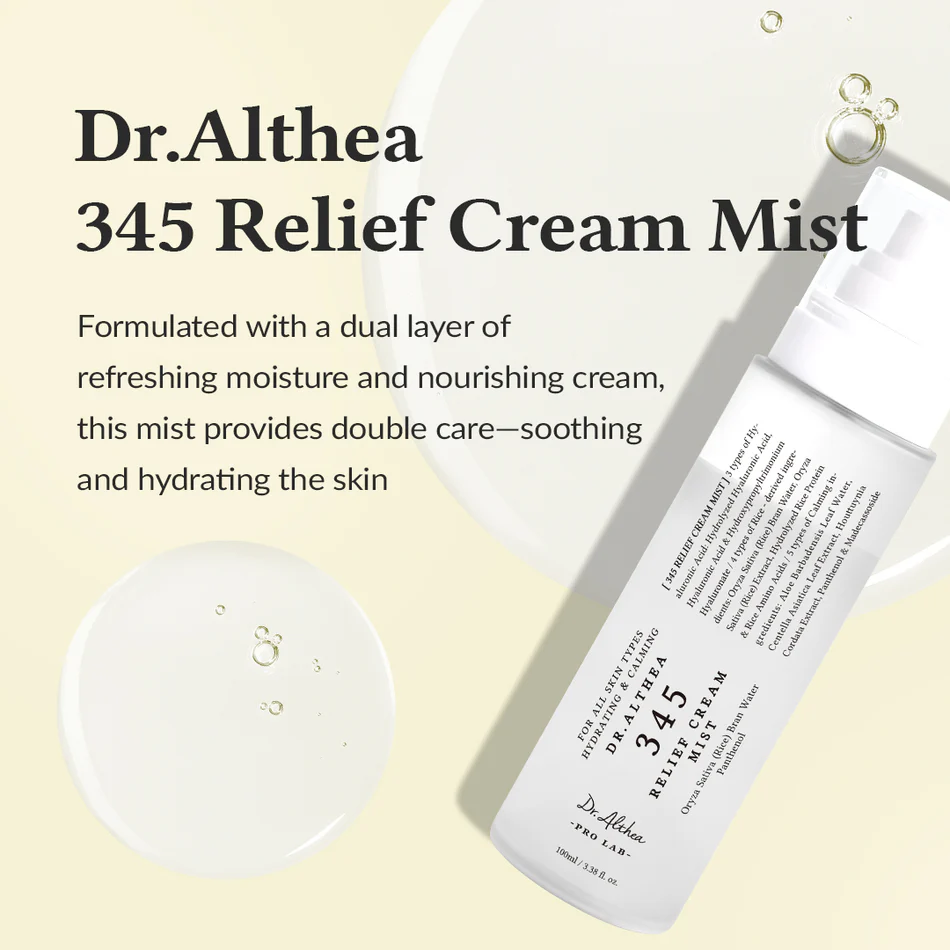 韓國 Dr.Althea 345 Relief Cream Mist 345 即時鎮靜保濕乳霜保濕噴霧(60ml/100ml) - 2種選擇