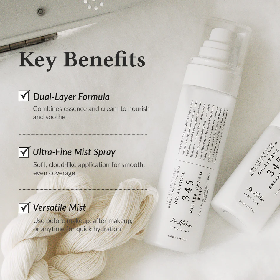 韓國 Dr.Althea 345 Relief Cream Mist 345 即時鎮靜保濕乳霜保濕噴霧(60ml/100ml) - 2種選擇