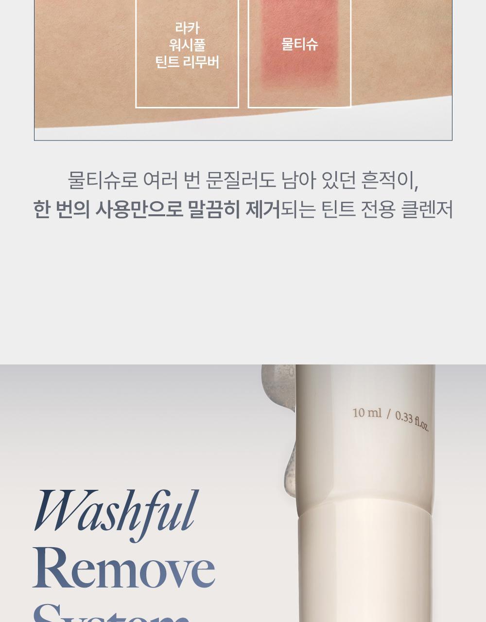 秒速卸淨染色殘留唇妝~韓國 Laka Washful Tint Remover 唇釉卸色水凝膠 - 10ml