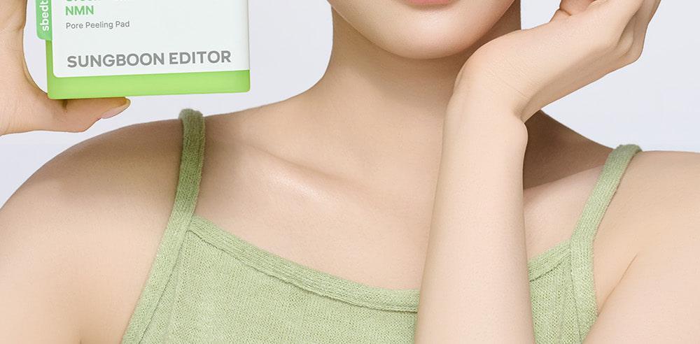 新升級💚 韓國 Sungboon Editor Green Tomato NMN Pore Peeling Pad 綠番茄💚NMN緊緻收毛孔角質護理爽膚棉片- 60片裝