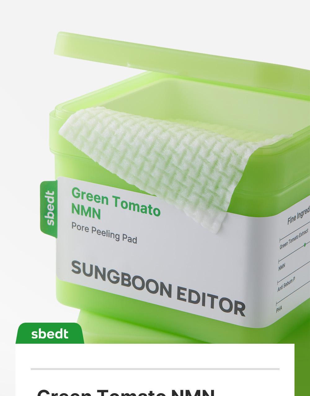 新升級💚 韓國 Sungboon Editor Green Tomato NMN Pore Peeling Pad 綠番茄💚NMN緊緻收毛孔角質護理爽膚棉片- 60片裝
