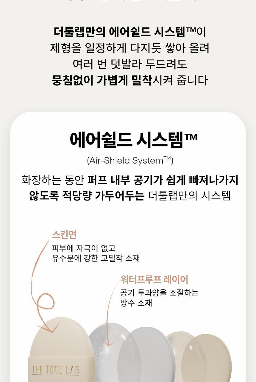 【一次試晒4款粉撲 附送mini清潔皂】韓國 The Tool Lab Best Puff 4P 皇牌持久&水光圓形氣墊粉撲 4件優惠套裝