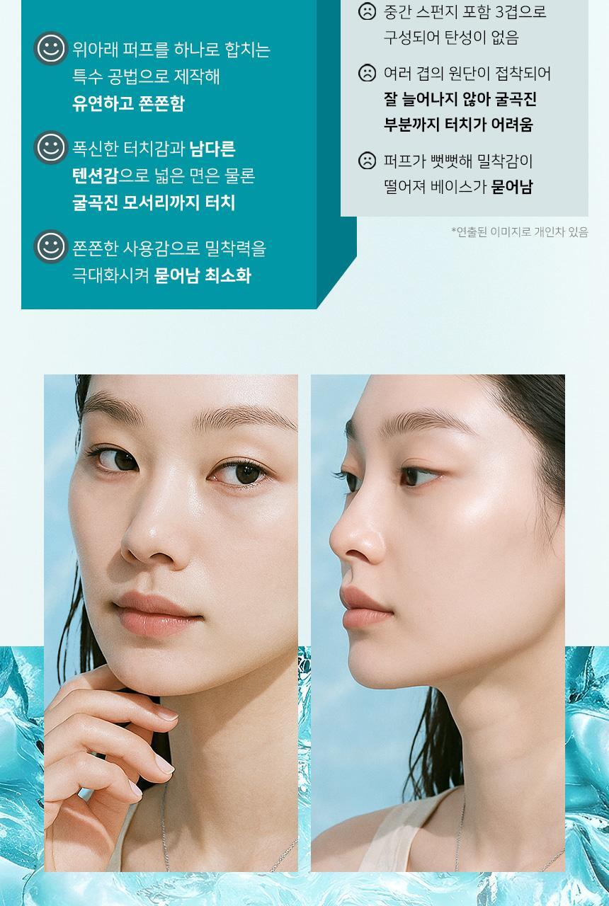 韓國The Tool Lab Icy Blue Fix Puff + Icy Fix Mist Set 夏日限量冰感藍持久貼合光澤粉撲6個裝+送冷感定妝噴霧贈品 超值套裝