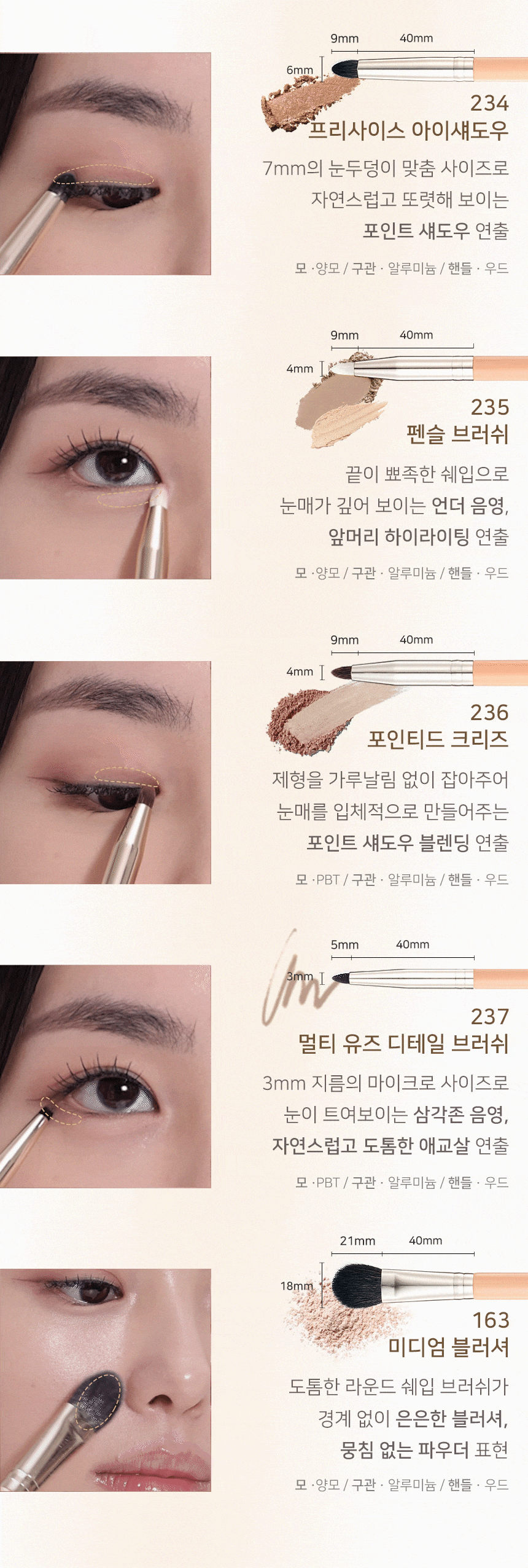 【縮短中庭 臥蠶妝必備掃具】韓國The Tool Lab X Happyrim Under-eye Eye Blending Kit 眼部眼下細節暈染掃具(套裝/單支) - 6款選擇