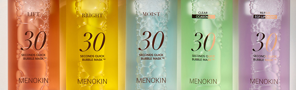30秒妝前面膜~韓國 menokin 30 Seconds Quick Bubble Mask 30秒快速專利微泡膠囊精華免沖洗面膜(保濕/提拉/亮白/修護/舒緩) - 5款不同功能選擇