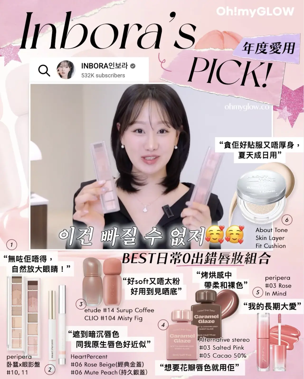 一文盤點 韓國化妝師/beauty blogger們2025年度愛用 Inbora's PICK年度愛用清單 Heart Percent #06 Mute Peach（持久銀蓋）