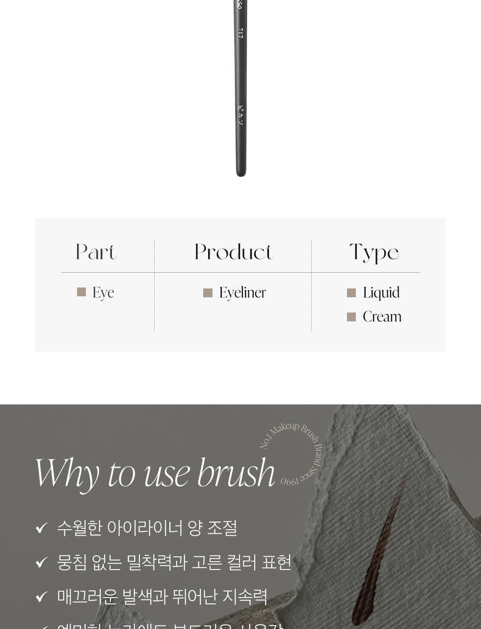 韓國 Piccasso New 717 Eyeliner Brush 精細短扁刷頭眼線掃 #717