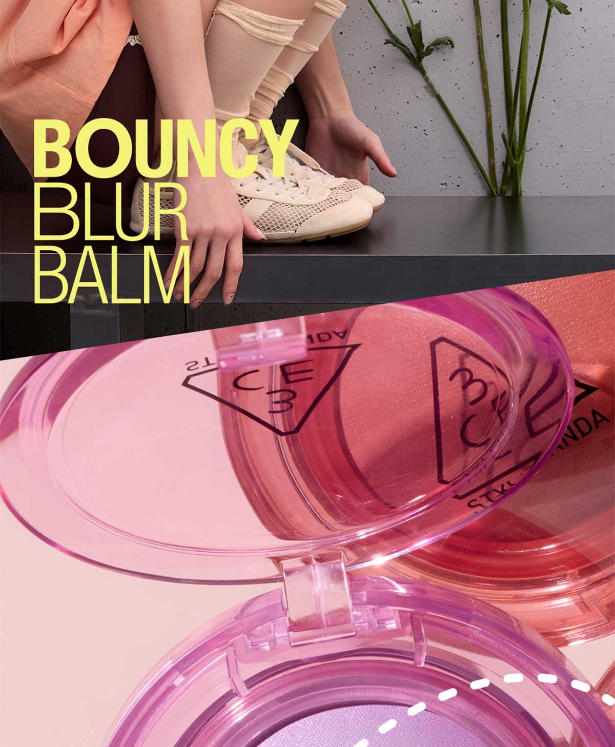 多用途眼影X胭脂兩用~韓國 3CE BOUNCY BLUR BALM 果凍彈潤奶霜眼影X胭脂膏 - 8色選擇