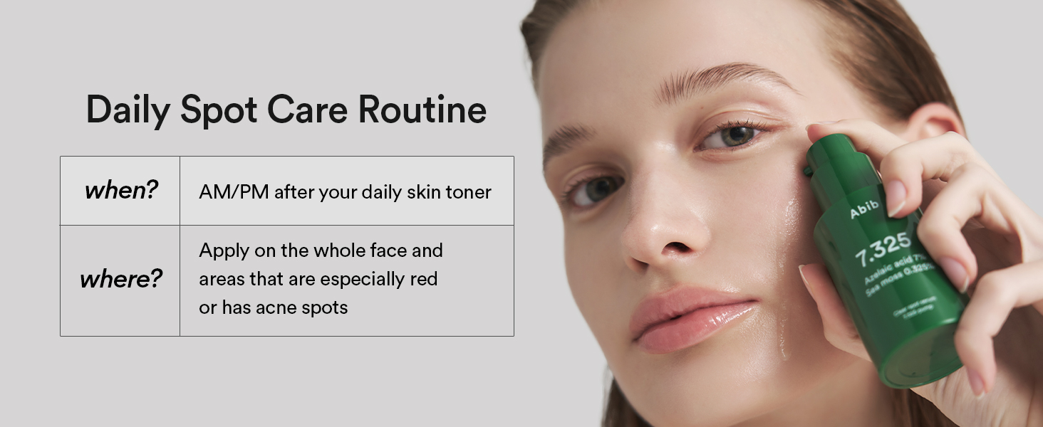 痘痘對策～韓國 ABIB Clear Spot Serum 7.325 Pump 7%壬二酸X海藻淨痘減紅修護精華 - 30ml