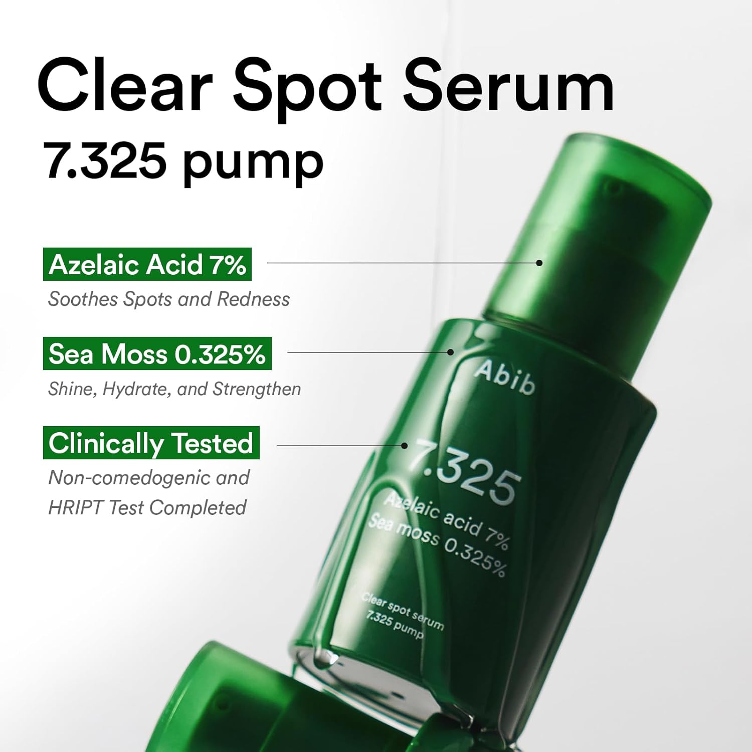 痘痘對策～韓國 ABIB Clear Spot Serum 7.325 Pump 7%壬二酸X海藻淨痘減紅修護精華 - 30ml