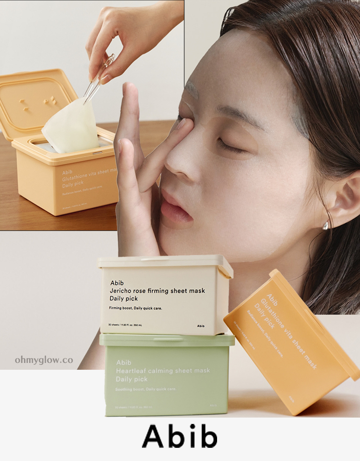 只需60秒速效護理~ABIB Sheet Mask Daily Pick 日用早安面膜 (#Glutathione 穀胱甘肽 / Jericho Rose復活草 / Heartleaf 魚腥草) 一盒30片裝 - 3種選擇 只需60秒速效護理~ABIB Sheet Mask Daily Pick 日用早安面膜 (#Glutathione 穀胱甘肽 / Jericho Rose復活草 / Heartleaf 魚腥草) 一盒30片裝 - 3種選擇
