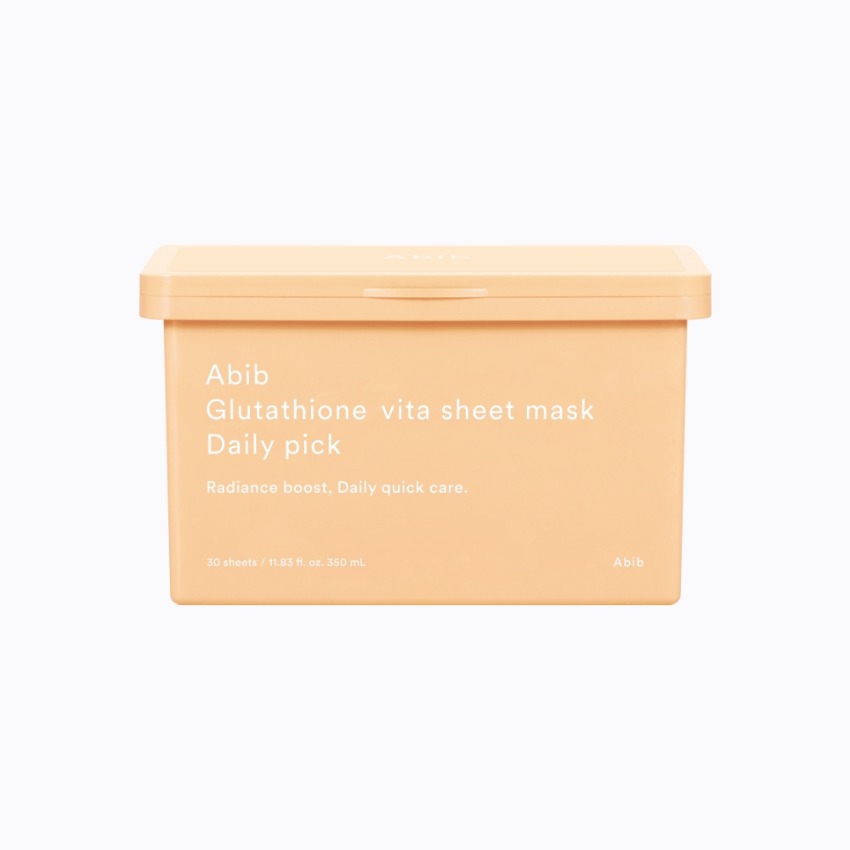 韓國 ABIB Glutathione Vita Sheet Mask Daily Pick 日用早安面膜 #穀胱甘肽脂質體 X 維他命C 亮膚去暗沉 - 一盒30片裝 韓國 ABIB Glutathione Vita Sheet Mask Daily Pick 日用早安面膜 #穀胱甘肽脂質體 X 維他命C 亮膚去暗沉 - 一盒30片裝
