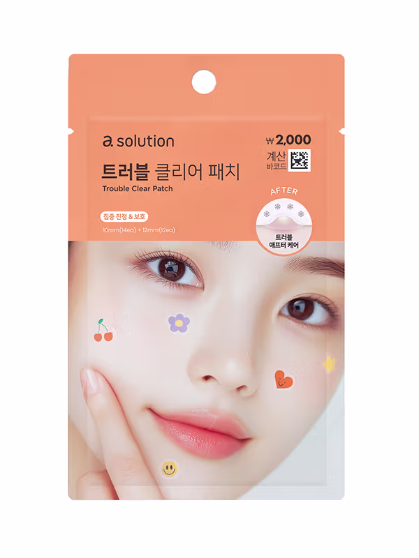 可愛暗瘡貼紙~ 韓國 Daiso X A Solution Trouble Clear Patch 可愛圖案薄型水膠型消痘痘貼 - 24片裝