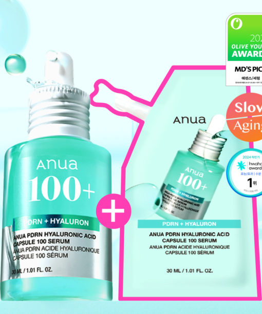 【1+1 OY限量SET送REFILL】化解No.1 🏆 韓國 ANUA PDRN Hyaluronic Acid Capsule 100 Serum PDRN透明質酸膠原蛋白智能膠囊保濕精華- 30ml