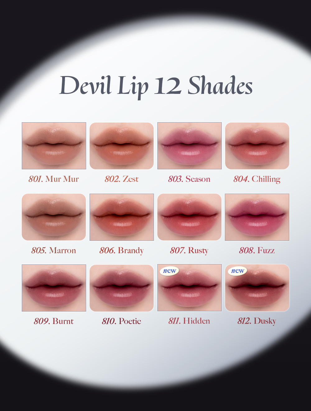 日本大賣 順滑持色不染唇~韓國Laka Devil Lip 惡魔持久顯色裸光唇膏(#801-810) - 10色選擇